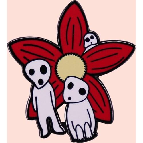 ZF3193 Anime Forest Ghost Flower Clothing Accessories Enamel Pin Brooch Creative Cartoon Denim Coat Lapel Badge Jewelry Gift