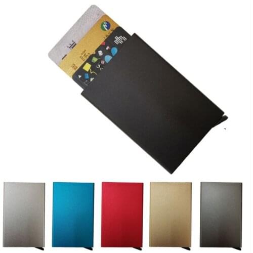 High-grade Alumina Multi-card Holder Solid Color Automatic Pop-up Anti-theft Bank Card Box Mini Business Card Case Metal Wallet