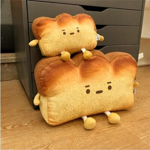 Simulation Toast Stuffed Toys Cute Emotional Bread Sofa Pillow/Cushion Toast Cushion Stuffed Doll Kids Room Decor Birthday Gifts