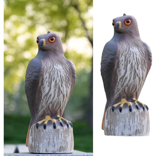 Fake Hunting Bird Scare Repellent Decoy Statue Garden Ornamental Scarecrow Deterrent Red-tailed Pest Help