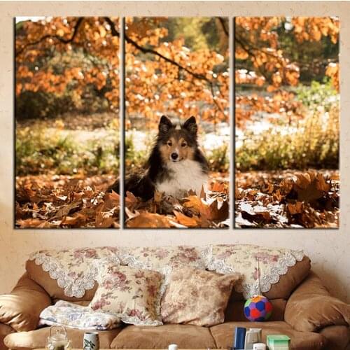3 pcs/set DIY 5d diamond Painting cross stitch natural scenery ,Leaves, dog ,full square diamond embroidery mosaic Wall stickers