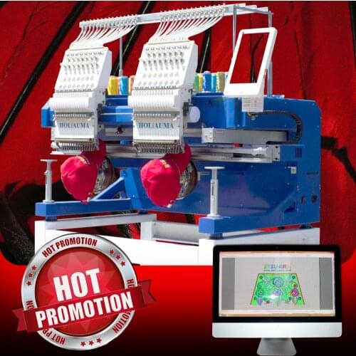 China 10 years service ! Bigger Size 400*500 mm 2 Head Computerized Embroidery Machine Cording Sequin Beading Shoes Bag 3D Emb
