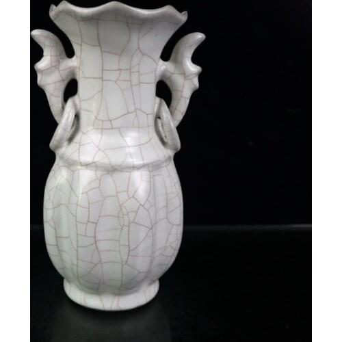 Chinese Ceramics Open White Glaze Amphora Binaural Bottle Flower Vase