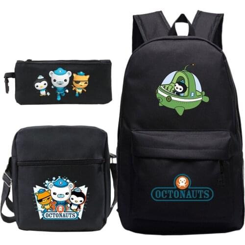 The Octonauts Backpack Cute Bookbag Girls Boys Octonauts School Backpacks Daily Rucksack 3 Pcs Set Schoobags Cartoon Knapsacks