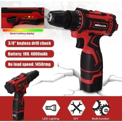 18V Multifunctional Cordless Electric Drill High-power Lithium Battery Wireless Rechargeable Hand Drills Brush Motor Power Tools