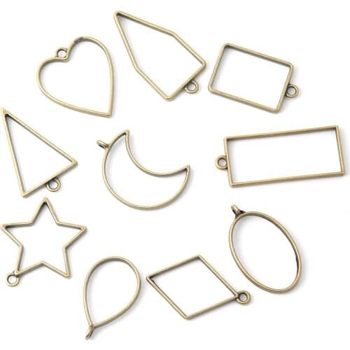 XINYAO 10pcs Gold Silver Color Alloy Geometry Charms Pendants For Women Men Bracelet Necklace DIY Jewelry Making