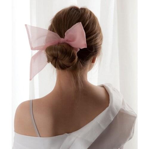 2020 New Brand Pattern Scissors Designs Hair Bows Scrunchies For Womens Cute Korean Style Organza Girls Hair Rope Schrunchie