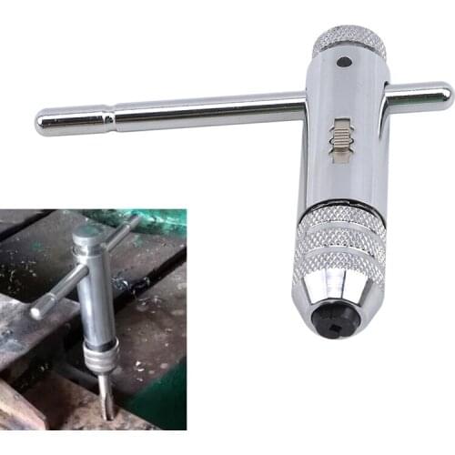 New T-Type Long Handle Ratchet Tap Wrench Wire Hinge Hand Tool M3-M8 for Reamer Extractor