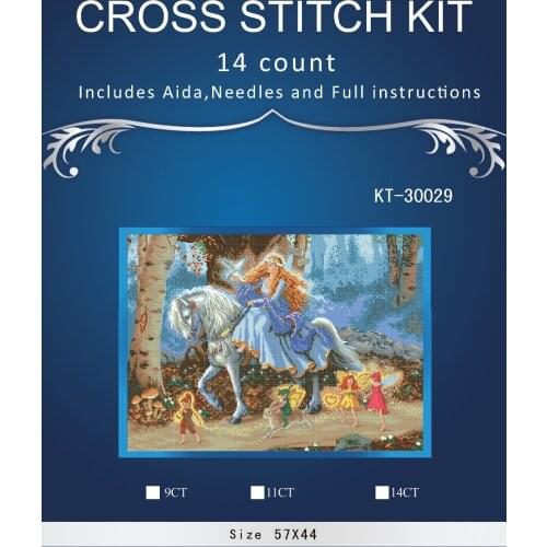 ONEROOM Free Delivery Top Quality Lovely Counted Cross Stitch Kit Fairytale Fairy with White Horse Dwarf Dwarfs dim