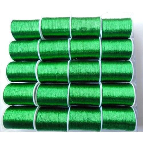 Wholesale 20 roll green beautiful gold thread embroidery thread sewing line