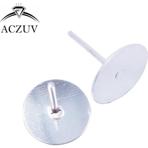 Wholesale 5000pcs Silver Plated 4mm 6mm 8mm 10mm Earring Pins Stud Earring Posts with Pad Jewelry Findings EDT017