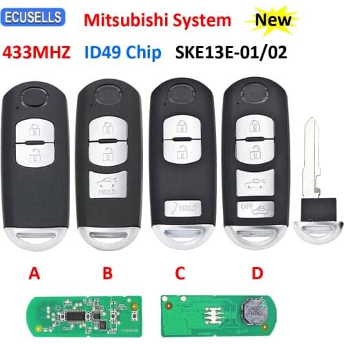 2/3/4 Button Smart Remote Car Key 433Mhz ID49 Chip for Mazda 2 3 6 CX-3 CX-5 MX-5 with Emergency Key Blade SKE13E-01