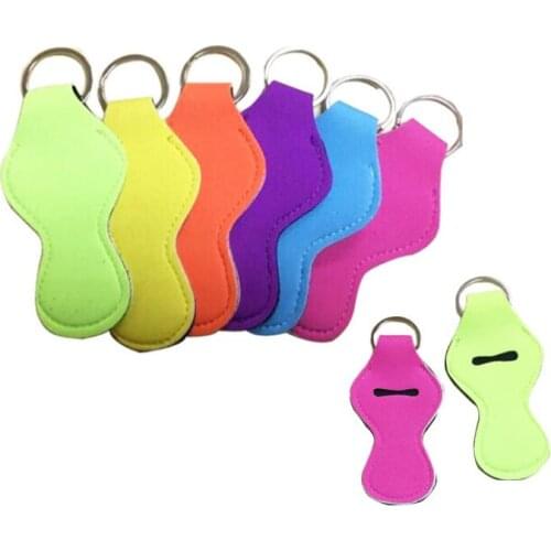 Blank Chapstick Sleeve Key Holder Colorful Solid Color Neoprene Keychain Lip Balm Holder Party Favor LX7063