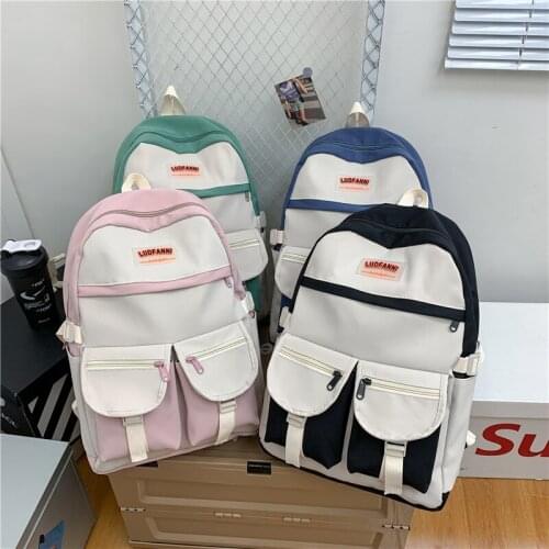 Kawaii Harajuku Women Backpack College Student Oxford Cloth Waterproof School Bag Cute Book Female School Backpack