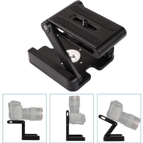 Z Type SLR/ Micro-Single Folding Tripod Head Release Plate Tilt Heads Desktop Camera Stand Holder for Canon Nikon Sony