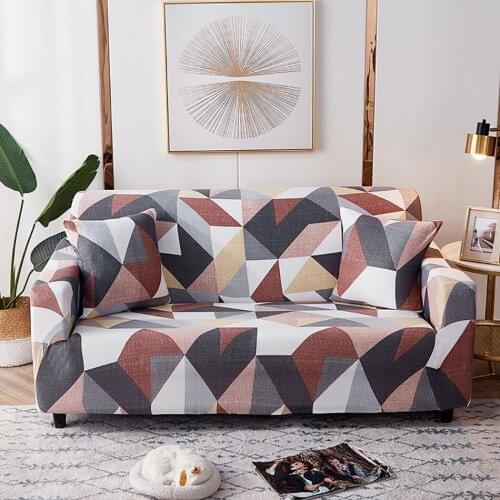 Modern Sofa Cover Geometric Printed Soft Elastic Sectional Couch Covers For Sofas Home Decoration Textile 1 2 3 4 Seater