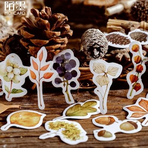 56boxes Retro Falling Leaves Fall Travel Deco Diary Mini Vintage Paper Stickers Scrapbooking Stationery free shipping