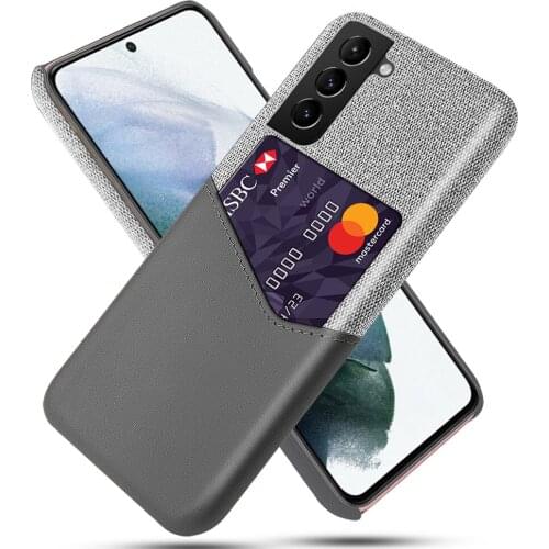 Febric Card Holder Cover For Samsung S21 FE 5G S20 Plus Note 20 Ultra Cloth Texture Antiskid Case For Galaxy M62 F62 F52 5G Capa