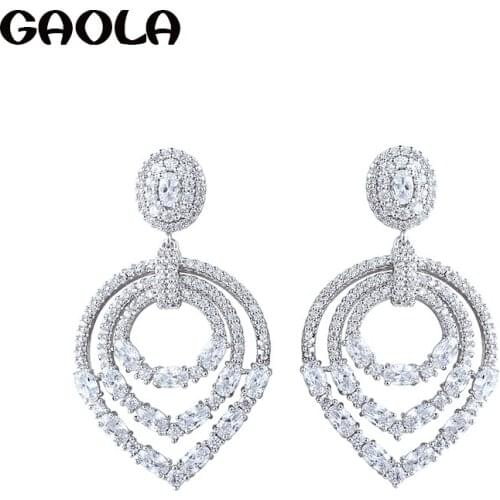 GAOLA Water Drop AAA Cubic Zirconia Dangle Earrings Bridesmaid Jewelry GLE6417