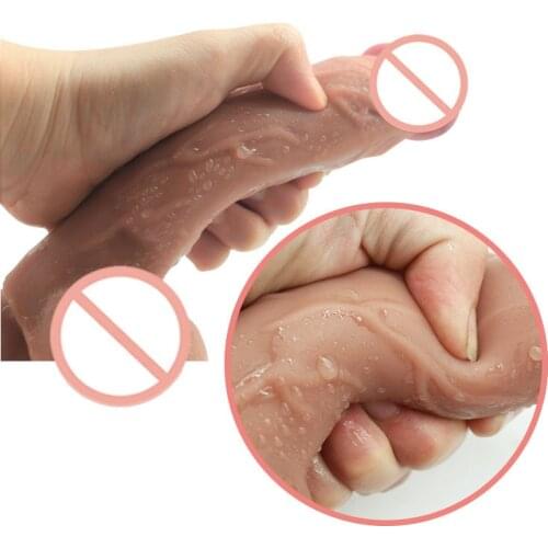 Females Masturbation Dildo, Skin Care Liquid Silicone Realistic Penis Big Dildo With Suction Cup Sex Toys for Woman Sex Product