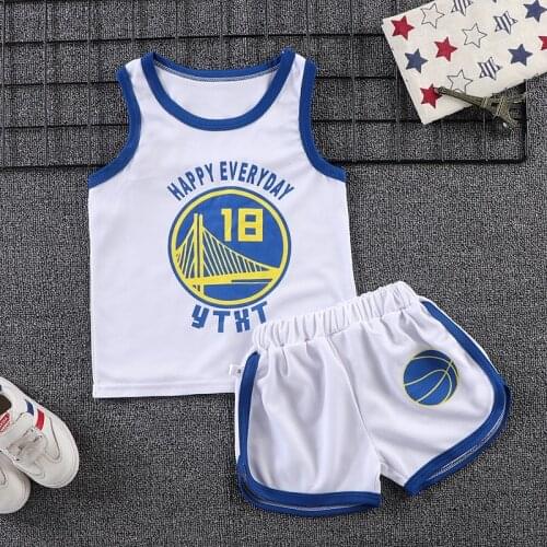 2 To 8 Years Old Baby Vest Set Kids Sport Clothes 2 Piece Set Boys Summer Clothes Girl Thin Suit Boy Basketball Suit