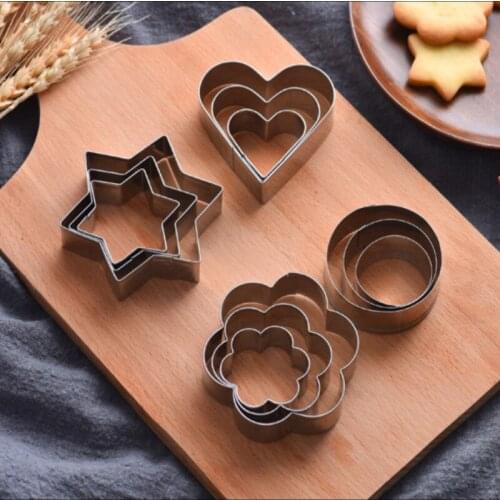 12Sets/PCS Cookie Cutters Moulds Stainless Steel Christmas Fondant Pastry Decorating Tools Baking Mold Fondant Kitchen Accessory