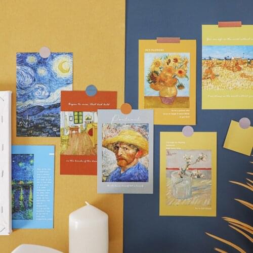 15Pcs Nordic Classical Art Famous Painting Paper Sticker Walls Photography Props Decoration Accessories Wall Sticker Home Decor