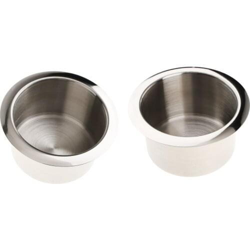 2pcs Stainless Steel Cup Drink Holder Polished for Boat Car Truck Camper RV