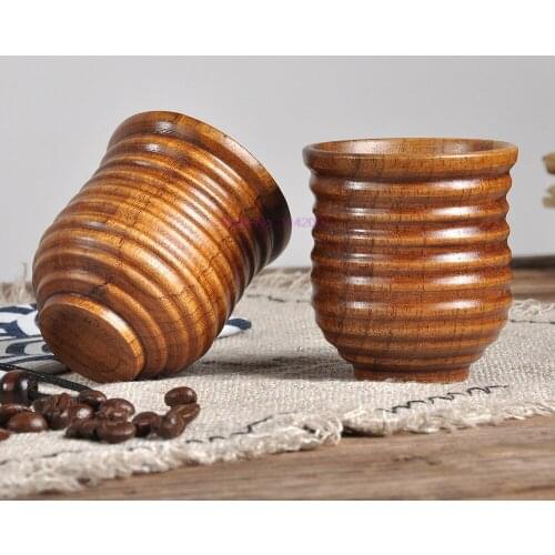 20pcs Natural Wooden Heat-resistant Cup Espresso Coffee Cup Set Handmade Beer Mug Tea Cups Drinkware Beer Juice Milk Mug