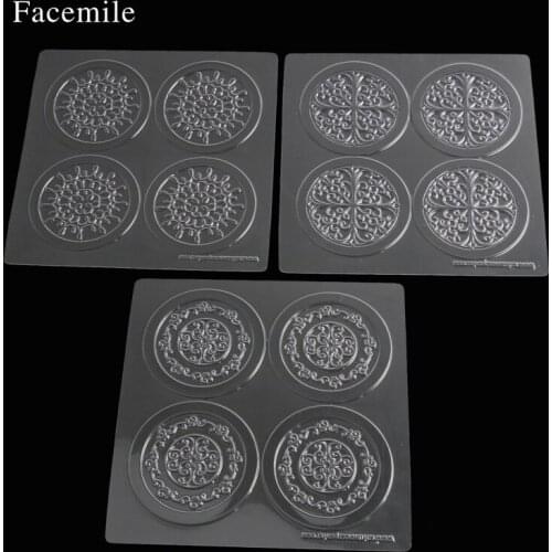 3PCS Flower Texture Mat Fondant Gift Decorating Tools Bakeware Sugarcraft Transparent Cake Cupcake Border Decorating Tools