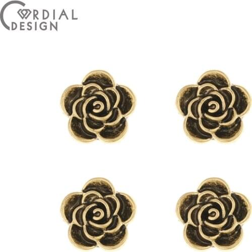 Cordial Design 200Pcs 11*11MM Jewelry Accessories/Antique Gold/Flower Shape/DIY Making/Hand Made/Jewelry Findings & Components