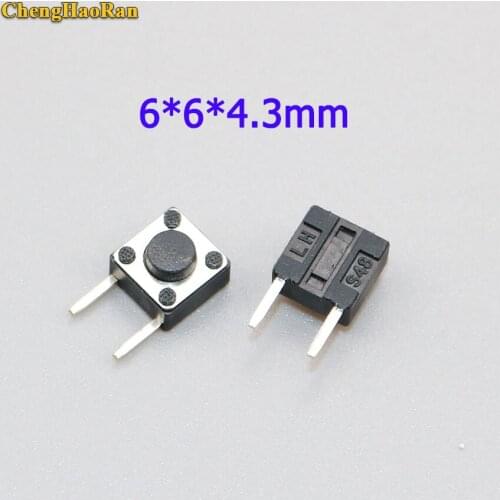 ChengHaoRan 10pcs Touch Button Touch Switch 6*6*4.3mm DIP 2 PIN ON/OFF micro switch 6x6x4.3mm keys button DIP 2pin