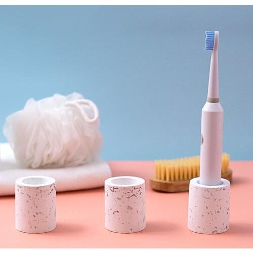 Mini Electric Toothbrush Holder Terrazzo Toothbrush Holder Storage Organizer Bathroom Water Absorbent Toothbrush Cup Supplies
