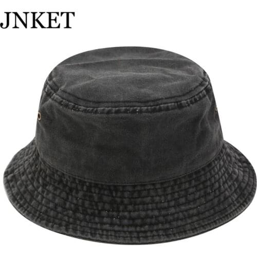 JNKET New Fashion Women Washed Bucket Hat Beach Sun Hats Flat Cap Fisherman Cap Outdoor Travel Hat Summer Hat