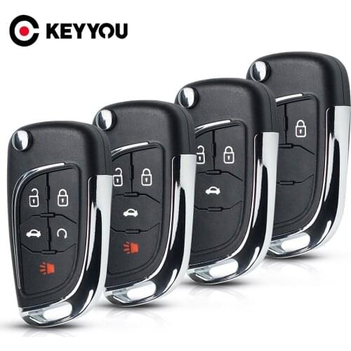 KEYYOU 10pcs Flip Remote Key Shell For Chevrolet Cruze Camaro Equinox Malibu Sonic Spark Volt 3 Buttons Fob Car Key Case