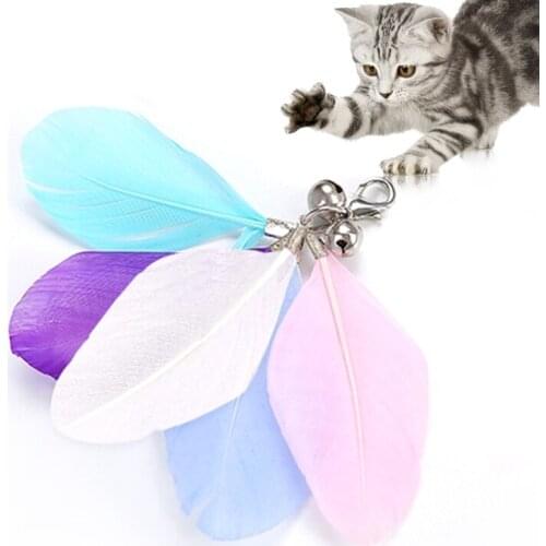 Cat Wand Toy Refill Pet Teaser Attachment Cat Stick Squeaky Toy Kitten Cat Chase Toy Replacement Pet Interactive Training Toys