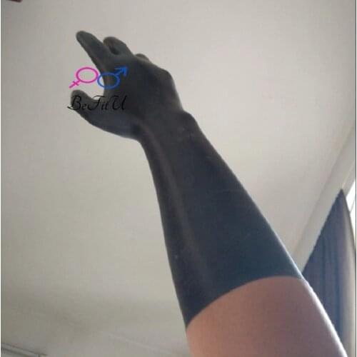 Latex Gloves Fetish slim finger style seamless unisex natural rubber 3D extra 0.6mm thickness available