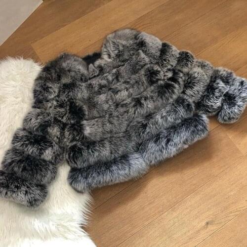 Fashion Cropped Real Fox Fur Coat Women High Quality Jacket Autumn Winter Warm Trendy Fur Overcoat Custom Size