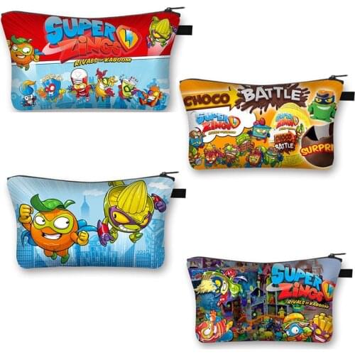 Super Zings 3DPrinted girl Cosmetic Case Travel Portable Cosmetic Bag Shopping Environmental Protection Foldable Coin Purse