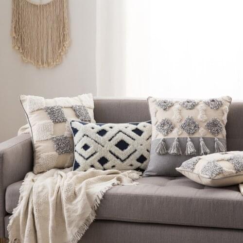 Boho Throw Pillow Cases Nordic Decor Tufted Cushion Cover Tassel Macrame Luxury Pillow Cover for Bed Sofa Home Decor Pillowcase