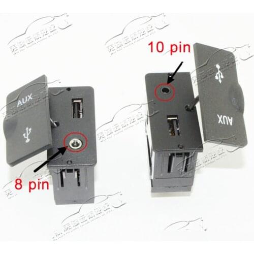 Original USB Adapter Charging Connector USB Harness AUX Connector for Chery E3 8pin 10 pin