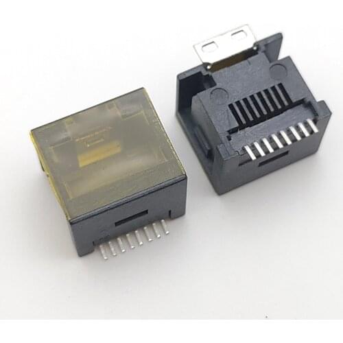 10Pcs/Lot Rj45 Patch Vertical Rj45 Socket Vertical Inline 180 Degrees Vertical Stickers 8P8C Network Port