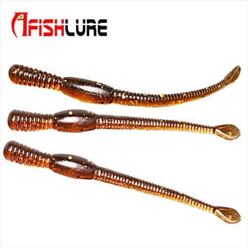 Afishlure Swimbaits Soft Plastic Fishing Lures Worm Bait 80mm/1.1g 12pcs/bag Earthworm Wacky Rig Senko Tricks Wobblers