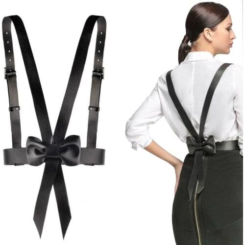 Harness Garters Belt For Women Bdsm Sexy Bow Lingerie Goth Adjustable Leather Strap Bondage Fantazi Garter Belts