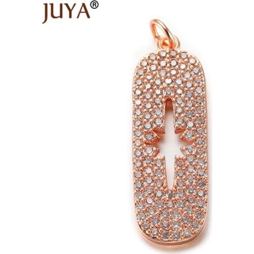 Supplies For Jewelry Top Quality Copper Metal Luxury AAA Cubic Zirconia Rhinestone Crystal Pendant Charms For DIY Jewelry Making