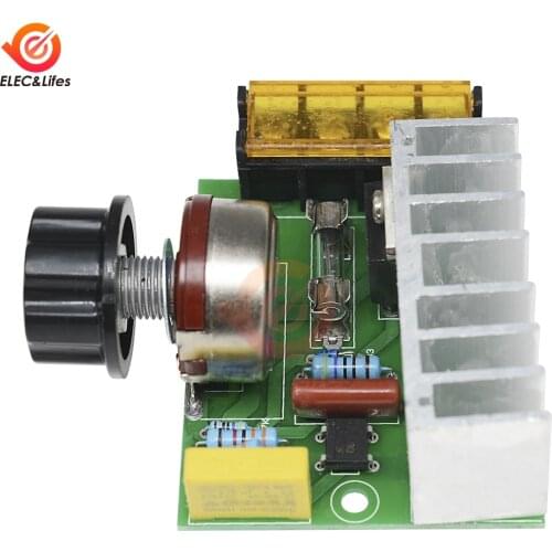 AC 220V 4000W SCR Motor Speed Controller Dimmers Dimming Control Adjustable Voltage Regulator With Temperature Insurance