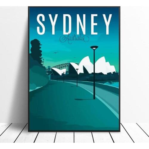 Sydney Travel Canvas Print Wall Art Poster Picture Modern Minimalist Bedroom Living Room Decoration No Frame