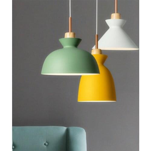 Nordic Minimalist LED Wooden Pendant Light Dining Room Bedside Bedroom Hanging Lamp Designer Home Interior Industrial Decorative