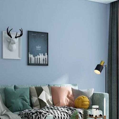 Nordic Modern Ins Solid Color Wall Papers Home Decor Waterroof PVC Plain Grey Blue Wallpaper for Walls papel de pared