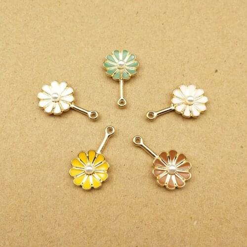 10pcs 15x26mm enamel flower charm for jewelry making fashion charm earring pendant bracelet charms